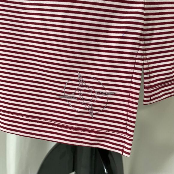 Men’s Large Polo Shirt B Draddy Sport Red Pin Striped Short Sleeve Athletic - Picture 7 of 9